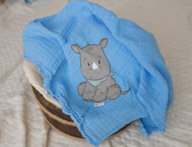 Nuschi Nashorn Halstuch hellblau 40.-