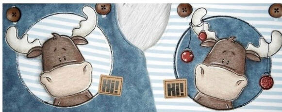 Button Elch mit oder ohne Weihnachtskugeln