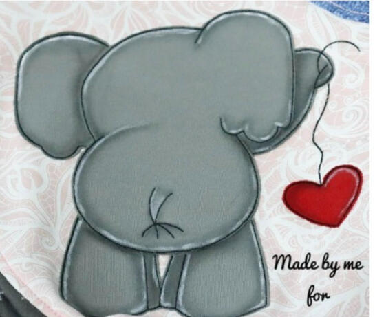 Elefant Rückseite mit Herz